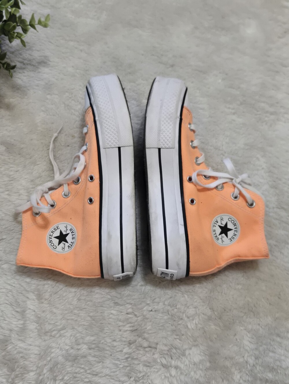 Converse Chuck Taylor All Star Orange Lift Platform Classic Sneakers, Women's 6 - Picture 3 of 9